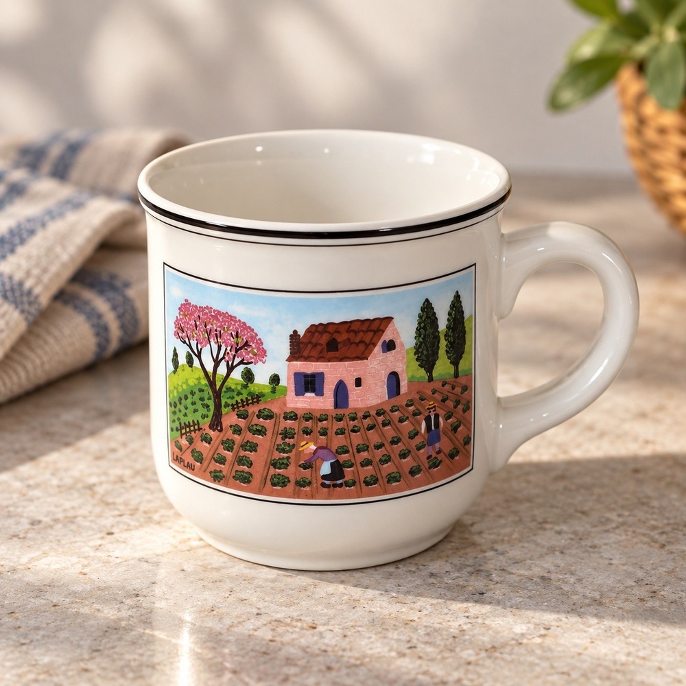 Villeroy & Boch Design Naif Mug 3in Vitro Porcelain Folk Art Rooster Laplau
